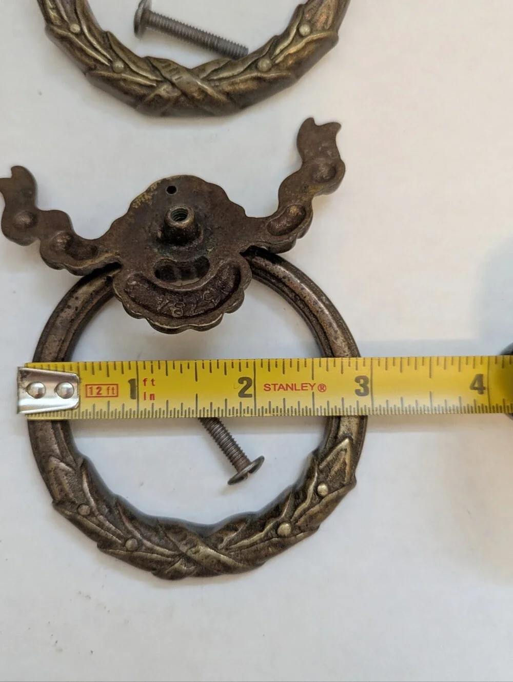 Vintage Cast Brass Ring Drawer Pulls - Set of 4